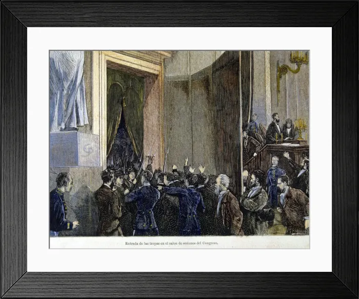 Framed Print : Entry of the troops of General Pavia in the meeting room of Congress on January 3 Framed Print : Entry of the troops of General Pavia in the meeting room of Congress on January 3