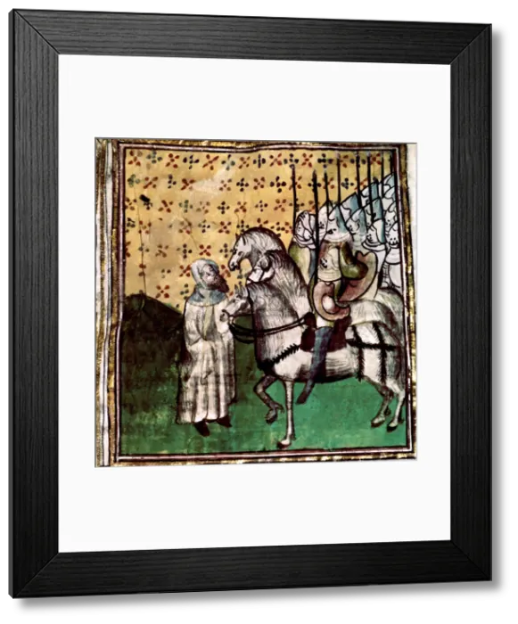 Framed Print : Expedition of Godfrey of Bouillon (1061-1100) to the Holy Land, detail of a miniature Framed Print : Expedition of Godfrey of Bouillon (1061-1100) to the Holy Land, detail of a miniature