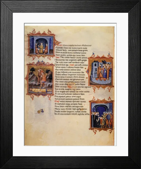 Framed Print : Page of Tragedy by Seneca, 14th century manuscript Framed Print : Page of Tragedy by Seneca, 14th century manuscript