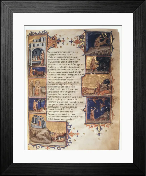 Framed Print : Page of Tragedy by Seneca, 14th century manuscript Framed Print : Page of Tragedy by Seneca, 14th century manuscript