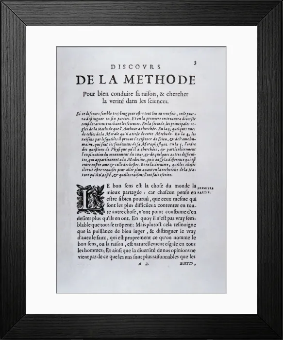 Framed Print : Frontispiece of De la Methode by Descartes Framed Print : Frontispiece of De la Methode by Descartes