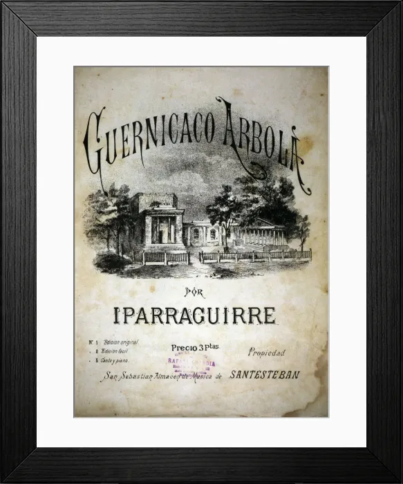Framed Print : Cover of the Basque national anthem Guernicaco arbola, by Jose Iparraguirre Framed Print : Cover of the Basque national anthem Guernicaco arbola, by Jose Iparraguirre