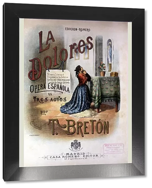 Cover of the operetta La Dolores, 1895, work by composer Tomas Breton