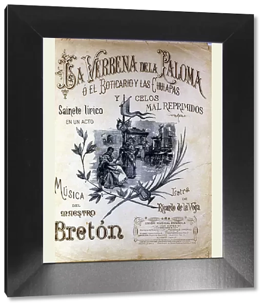 Cover of the operetta La Verbena de la Paloma, 1893, Tomas Breton composers work
