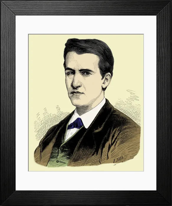 Framed Print : Thomas Alva Edison (1847-1931), American inventor, engraving 1887 Framed Print : Thomas Alva Edison (1847-1931), American inventor, engraving 1887