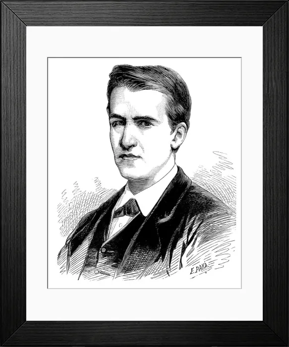 Framed Print : Thomas Alva Edison (1847-1931), American inventor, engraving 1887 Framed Print : Thomas Alva Edison (1847-1931), American inventor, engraving 1887