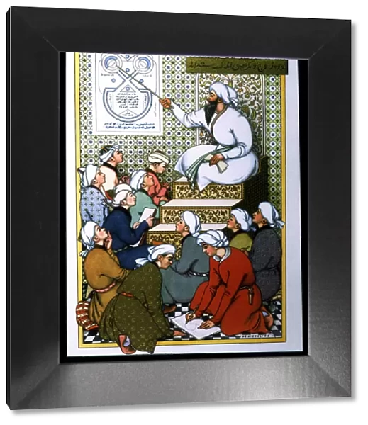 Islamic doctor teaching some young people, 10th century