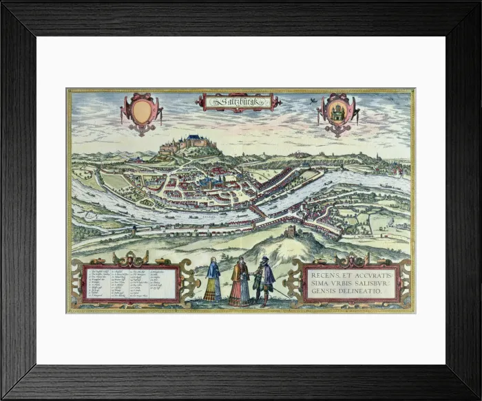 Framed Print : View of the city of Salzburg, on the banks of the Salzach River, with the Honensalzburg Framed Print : View of the city of Salzburg, on the banks of the Salzach River, with the Honensalzburg