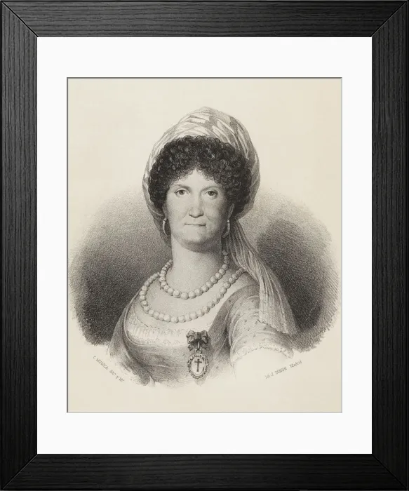 Framed Print : Dona Maria Luisa of Borbon-Parma (1751-1819), Queen of Spain from 1788-1808, engraving 1870 Framed Print : Dona Maria Luisa of Borbon-Parma (1751-1819), Queen of Spain from 1788-1808, engraving 1870