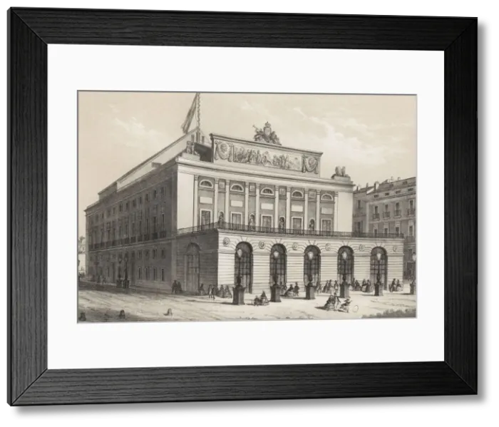 Framed Print : Royal Theather in Madrid, promoted by Elizabeth II and ended in October 1850, engraving 1870 Framed Print : Royal Theather in Madrid, promoted by Elizabeth II and ended in October 1850, engraving 1870