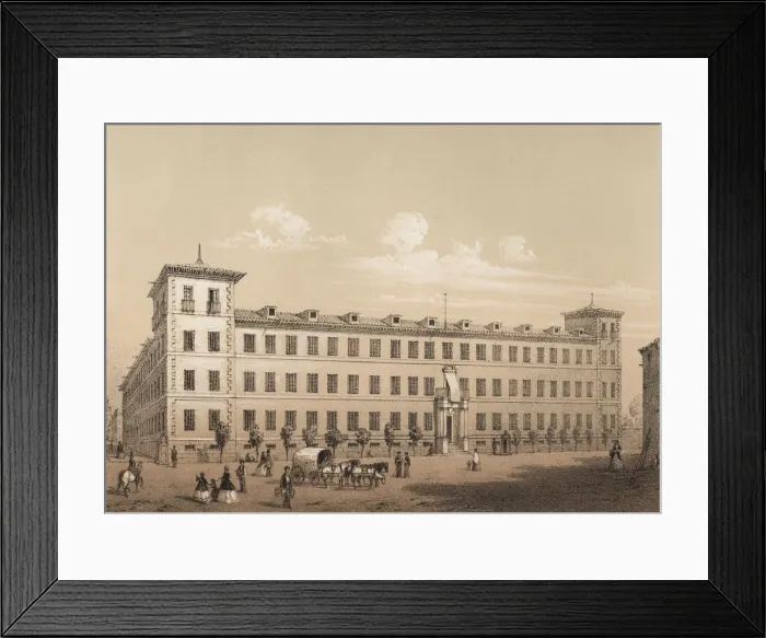 Framed Print : Old Seminary of Nobles, later transformed into the Military Hospital, engraving, 1870 Framed Print : Old Seminary of Nobles, later transformed into the Military Hospital, engraving, 1870