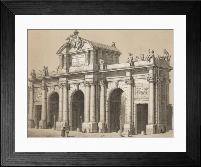 Framed Print : Puerta de Alcala in Madrid, built by order of King Charles III, first opened in 1778 Framed Print : Puerta de Alcala in Madrid, built by order of King Charles III, first opened in 1778