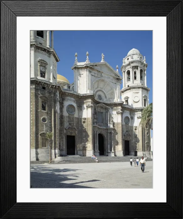 Framed Print : Cathedral of Cadiz, detail of the facade Framed Print : Cathedral of Cadiz, detail of the facade