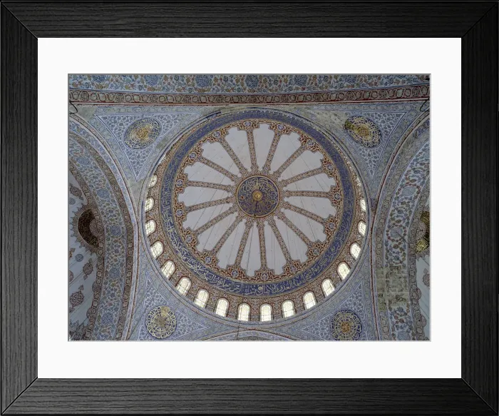 Framed Print : Interior view of the dome of the Blue Mosque in Istanbul Framed Print : Interior view of the dome of the Blue Mosque in Istanbul