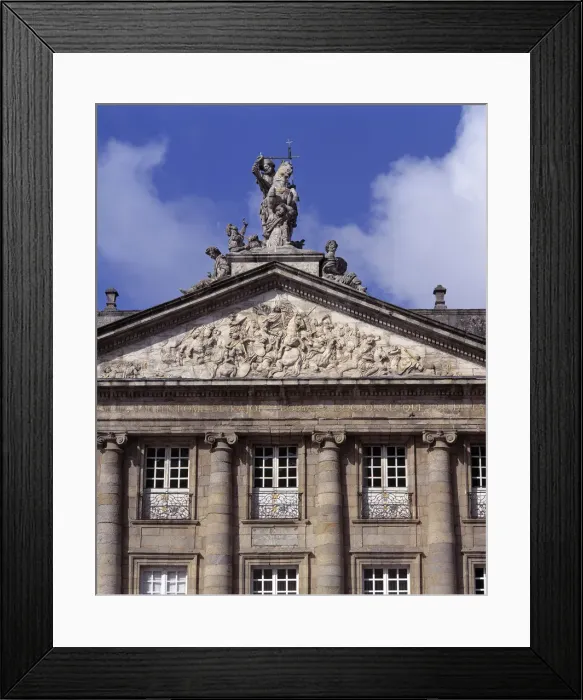 Framed Print : Detail of the frontal of the facade of the Rajoy Palace in Santiago de Compostela Framed Print : Detail of the frontal of the facade of the Rajoy Palace in Santiago de Compostela