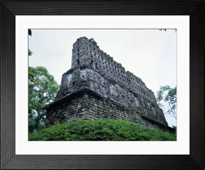 Framed Print : Back view of the temple number 33, known as Temple of the bird and the jaguar in Framed Print : Back view of the temple number 33, known as Temple of the bird and the jaguar in