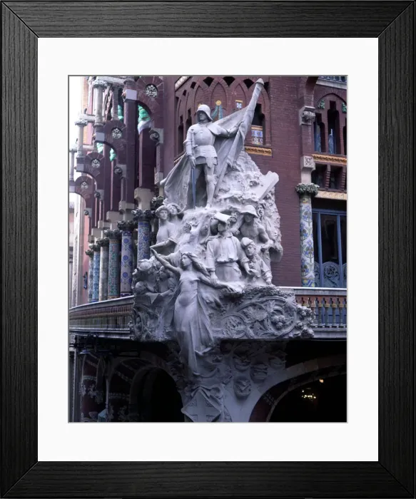 Framed Print : Detail of the exterior of the Palau de la Musica Catalana (1905-1908), with Framed Print : Detail of the exterior of the Palau de la Musica Catalana (1905-1908), with