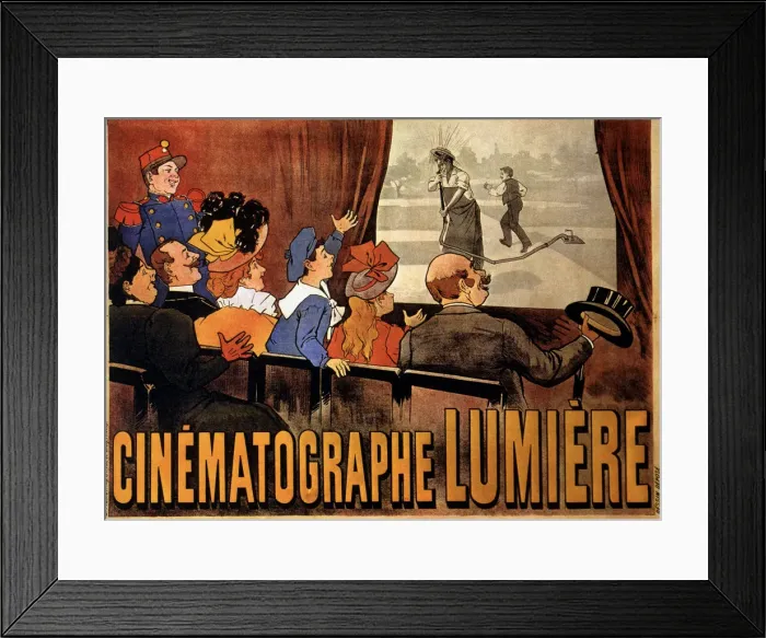 Framed Print : Poster advertising the Lumiere Brothers film L arrosseur arrosse Framed Print : Poster advertising the Lumiere Brothers film L arrosseur arrosse