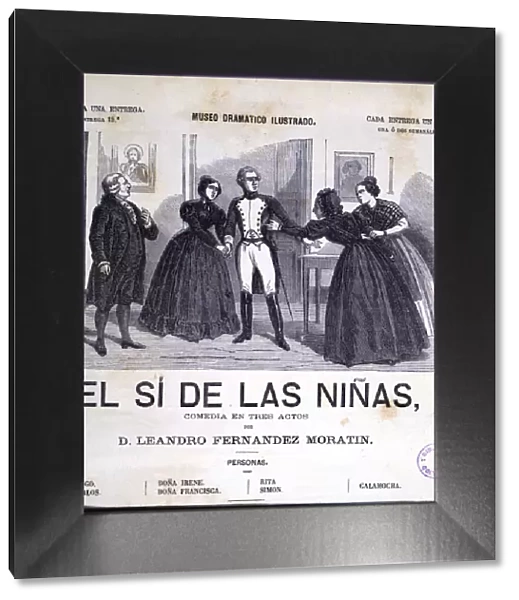 Header of the play El Si de las Ninas by Fernandez de Moratin with an