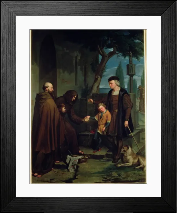 Framed Print : Christopher Columbus with his son at the Monastery of La Rabida, 1858 Framed Print : Christopher Columbus with his son at the Monastery of La Rabida, 1858
