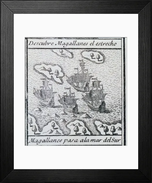 Framed Print : The fleet of ships Trinidad, led by Magellan, Concepcion, San Antonio and Victoria Framed Print : The fleet of ships Trinidad, led by Magellan, Concepcion, San Antonio and Victoria