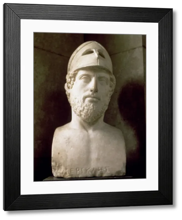 Framed Print : Pericles (495-429 BC), Athenian statesman and strategist, Roman copy of a Greek bust, 2nd BC Framed Print : Pericles (495-429 BC), Athenian statesman and strategist, Roman copy of a Greek bust, 2nd BC