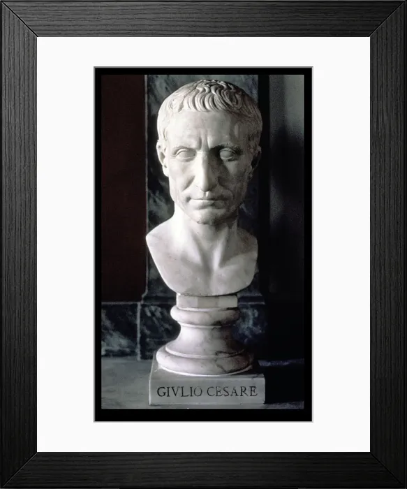 Framed Print : Julius Caesar, Gaius (101-44 a. C. ), Roman general and Emperor, bust in marble Framed Print : Julius Caesar, Gaius (101-44 a. C. ), Roman general and Emperor, bust in marble