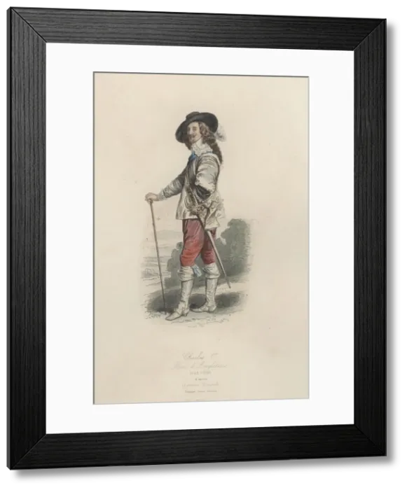Framed Print : Charles I (1600-1649) King of England, Scotland and Ireland from 1625 to 1649, engraving from 1870 Framed Print : Charles I (1600-1649) King of England, Scotland and Ireland from 1625 to 1649, engraving from 1870