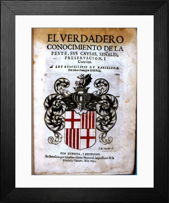 Framed Print : Cover of the book El verdadero conocimiento de la peste, sus causas, senales Framed Print : Cover of the book El verdadero conocimiento de la peste, sus causas, senales