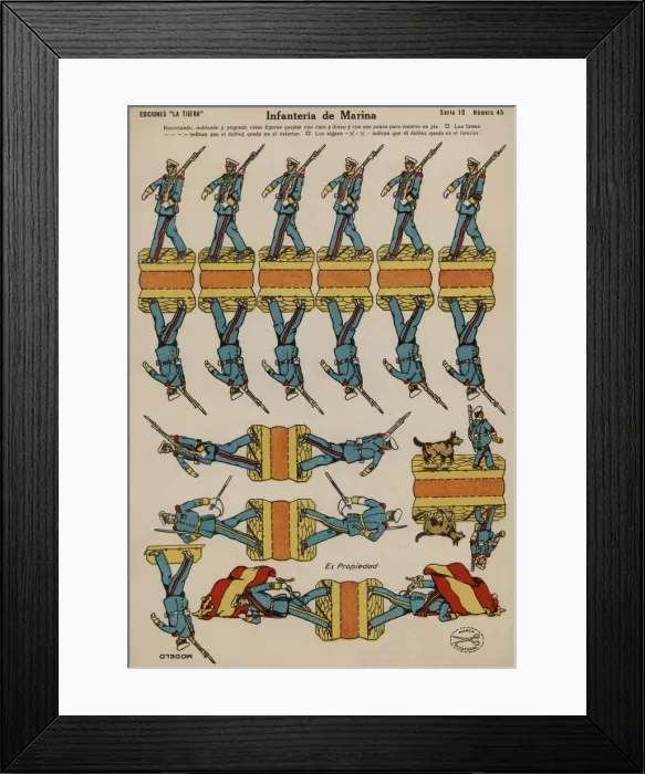 Framed Print : Children cut-out Infanteria de Marina (Marine), by la Tijera publishers, 1940 Framed Print : Children cut-out Infanteria de Marina (Marine), by la Tijera publishers, 1940