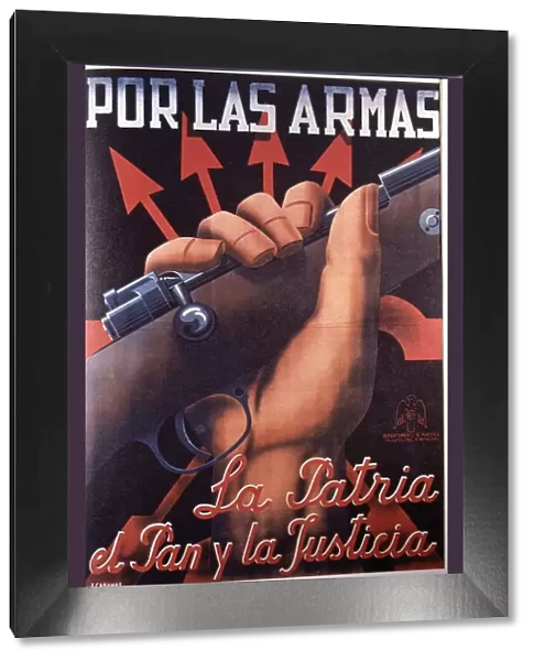 Spanish Civil War (1936-1939), poster Por las armas (For weapons), original by Cabanas