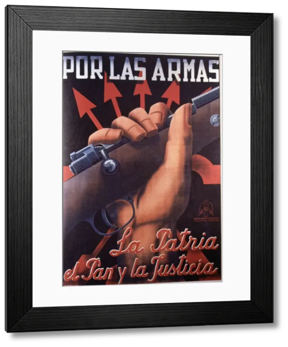 Framed Print : Spanish Civil War (1936-1939), poster Por las armas (For weapons), original by Cabanas Framed Print : Spanish Civil War (1936-1939), poster Por las armas (For weapons), original by Cabanas