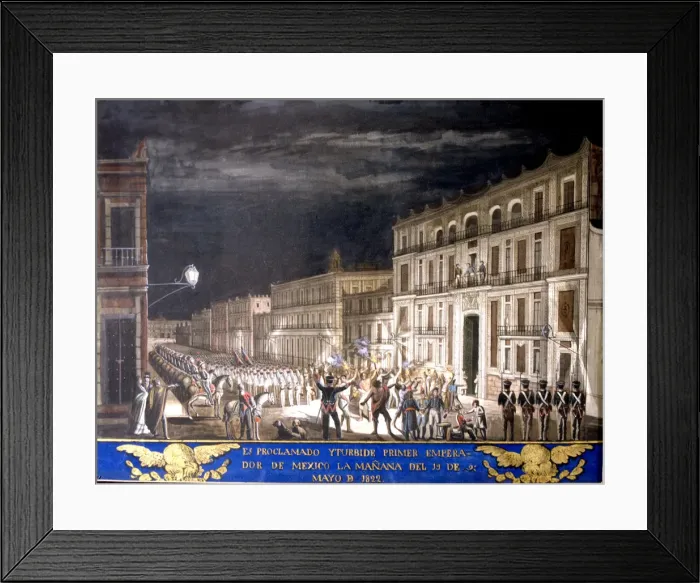 Framed Print : Agustin de Iturbide proclaimed Emperor of Mexico on 19 May. 1822, watercolor, 1822 Framed Print : Agustin de Iturbide proclaimed Emperor of Mexico on 19 May. 1822, watercolor, 1822