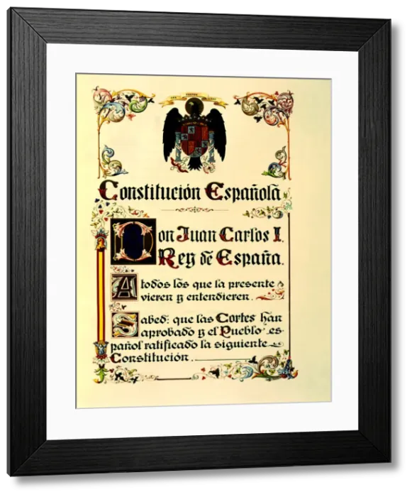Framed Print : Cover of the Spanish Constitution of 1978