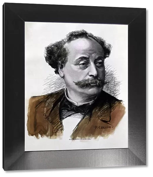 Alexandre Dumas (son) (1824-1896), French writer, 1895 engraving