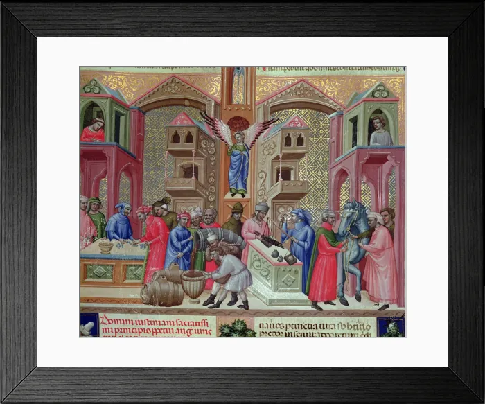 Framed Print : Market of the merchants, Miniature in the Codice Justiniano Institutiones Feodorum et Alia Framed Print : Market of the merchants, Miniature in the Codice Justiniano Institutiones Feodorum et Alia