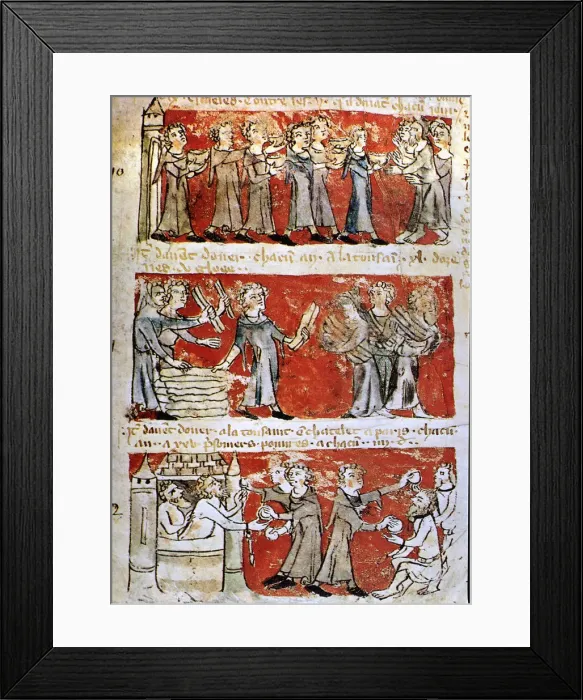 Framed Print : Scene of daily life at the College Hubaut of Paris (Sorbonne), 14th century miniature Framed Print : Scene of daily life at the College Hubaut of Paris (Sorbonne), 14th century miniature