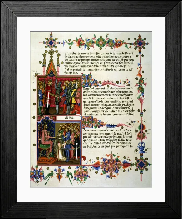 Framed Print : Investiture of a gentleman. Delivery of the sword Framed Print : Investiture of a gentleman. Delivery of the sword