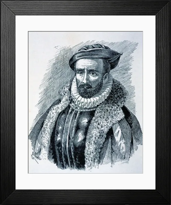 Framed Print : Alvaro Mendana de Neira (1541-1595), Spanish navigator, he sent expeditions Framed Print : Alvaro Mendana de Neira (1541-1595), Spanish navigator, he sent expeditions