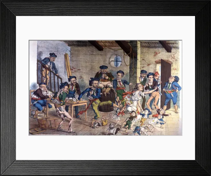Framed Print : Satirical drawing of the governors in Spain. (Zambea de gitanos), published in La Carcajada No Framed Print : Satirical drawing of the governors in Spain. (Zambea de gitanos), published in La Carcajada No