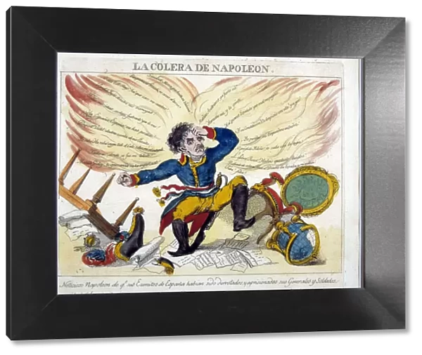The anger of Napoleon Napoleon Bonaparte (1759-1821), satirical engraving