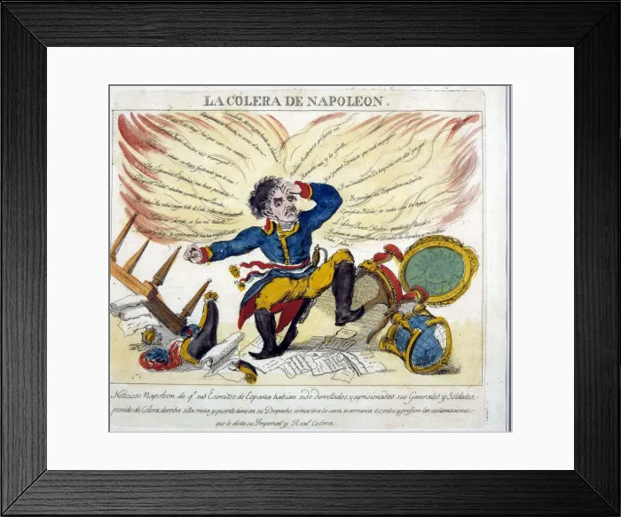 Framed Print : The anger of Napoleon Napoleon Bonaparte (1759-1821), satirical engraving Framed Print : The anger of Napoleon Napoleon Bonaparte (1759-1821), satirical engraving