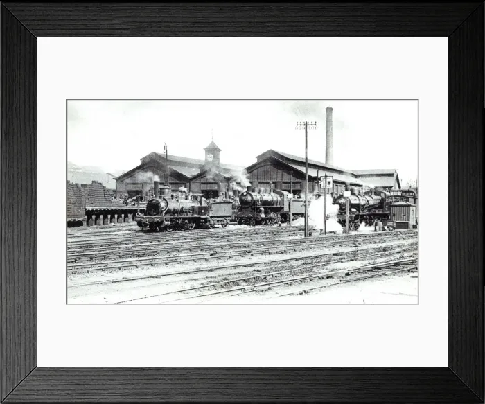 Framed Print : Locomotive engine shed in Le Mans station, 1906 Framed Print : Locomotive engine shed in Le Mans station, 1906