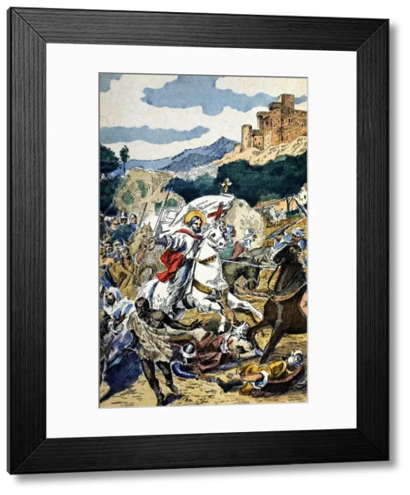 Framed Print : Battle of Clavijo (834), legendary battle where the apostle James made an appearance Framed Print : Battle of Clavijo (834), legendary battle where the apostle James made an appearance