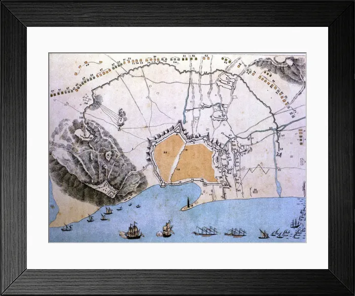Framed Print : Map of the city of Barcelona during the siege of Philip V in 1714 Framed Print : Map of the city of Barcelona during the siege of Philip V in 1714