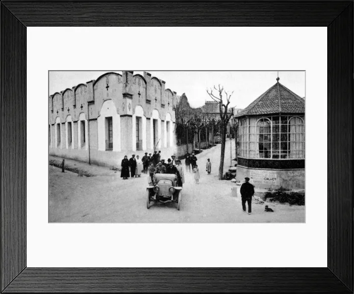 Framed Print : A car in the Promenade of Castelltercol village (Barcelona) in the early 20th century Framed Print : A car in the Promenade of Castelltercol village (Barcelona) in the early 20th century