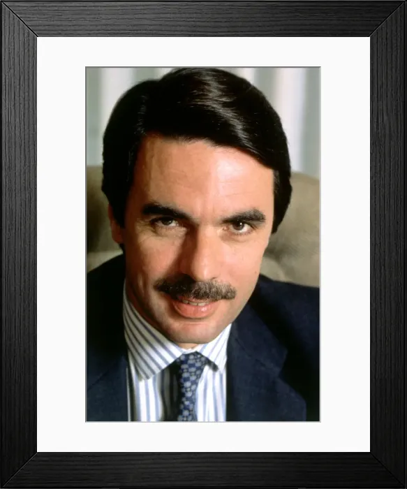 Framed Print : Jose Maria Aznar (1953 -) President of the government of Spain and Partido Framed Print : Jose Maria Aznar (1953 -) President of the government of Spain and Partido