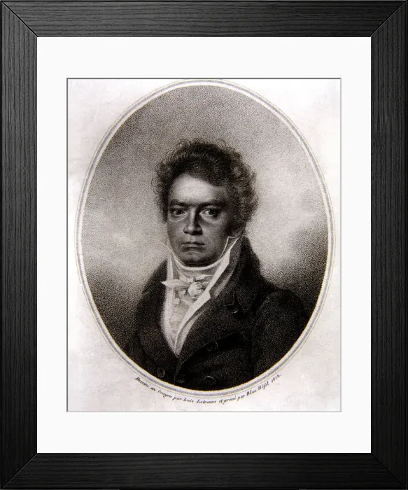 Framed Print : Ludwig Van Beethoven (1770-1827), German composer, drawing by Luis Letrenne en 1814 Framed Print : Ludwig Van Beethoven (1770-1827), German composer, drawing by Luis Letrenne en 1814