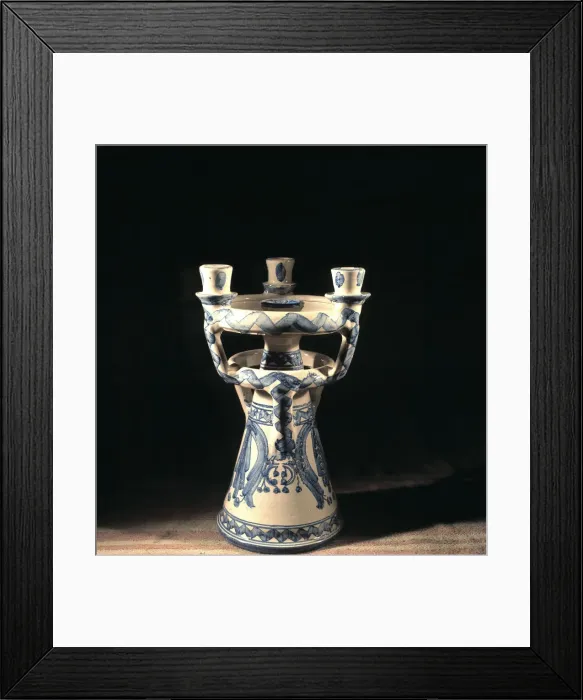 Framed Print : Muel ceramic candelabra, workshop of recovery of ancient potteries of the 15th and 16th centuries