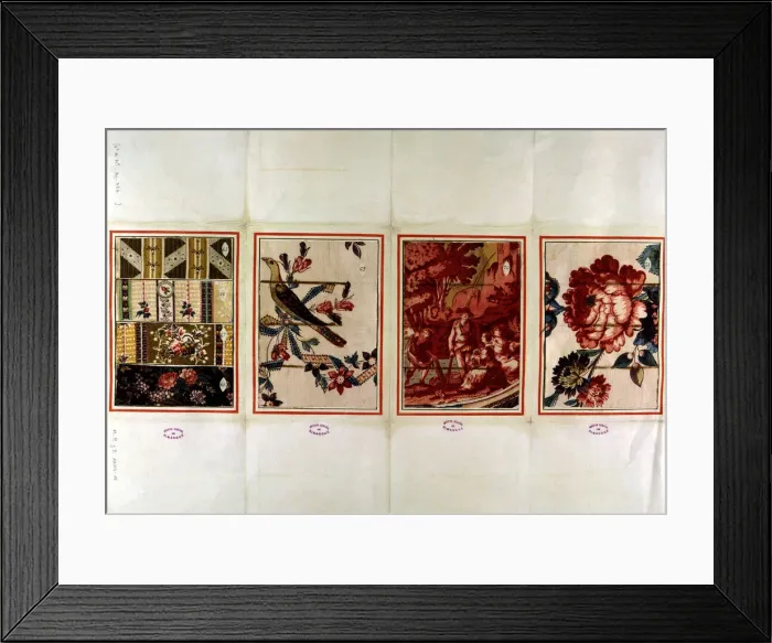 Framed Print : Patterned sample of the cotton fabric MPD of Avila, 18th century Framed Print : Patterned sample of the cotton fabric MPD of Avila, 18th century